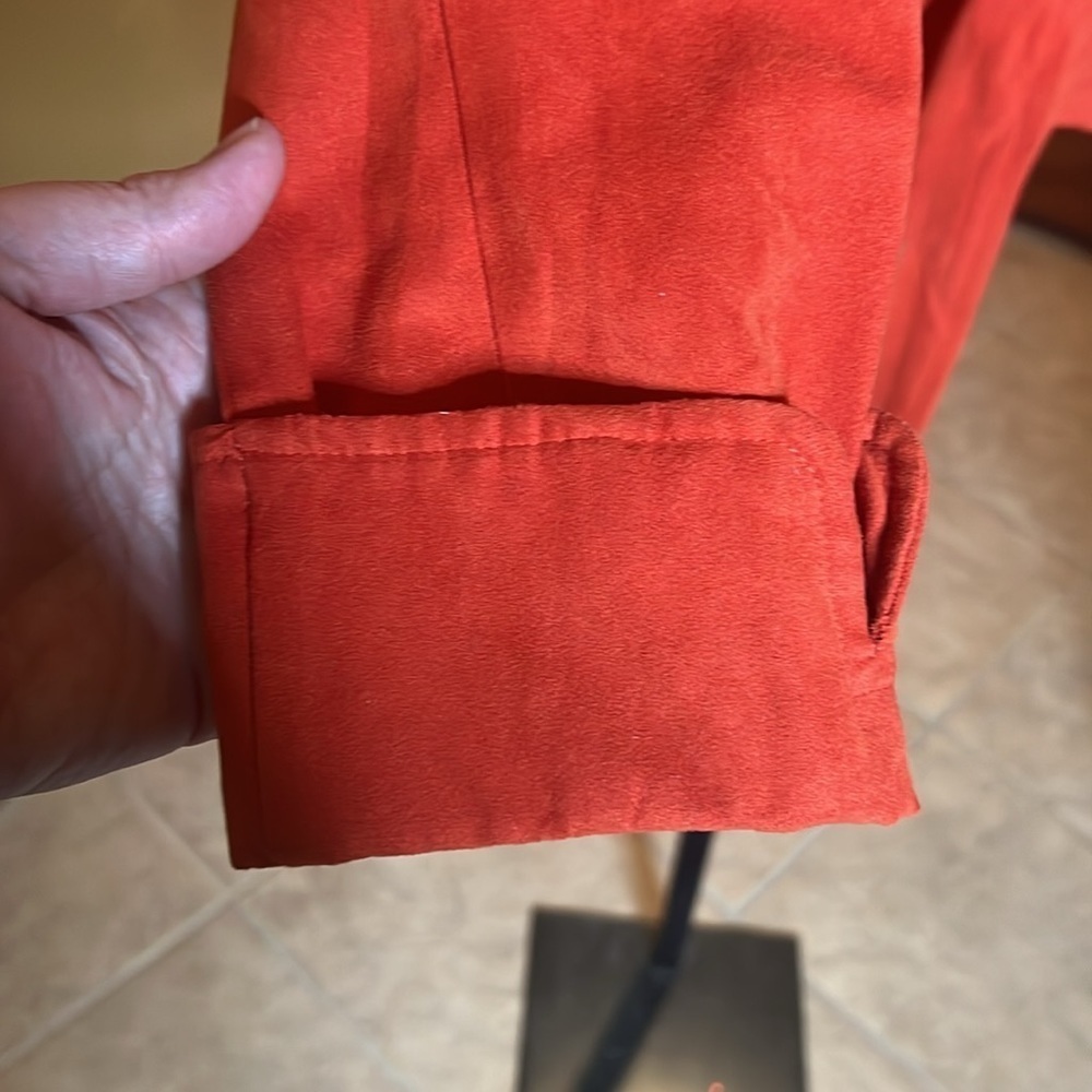 Cato Burnt Orange Faux Suede Belted Blazer Jacket Size Large - Picture 5 of 9